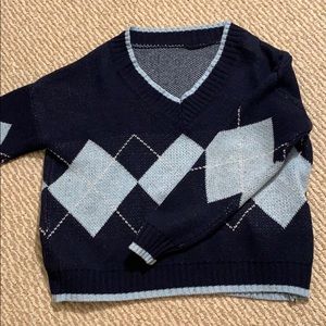 Yesstyle argyle Plaid v neck sweater